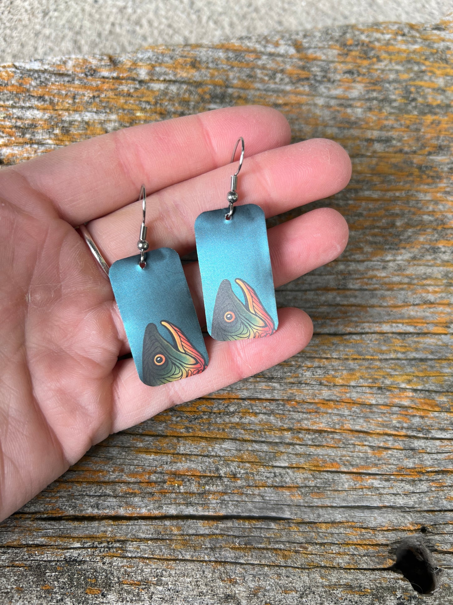 Long Teal Fish Heads