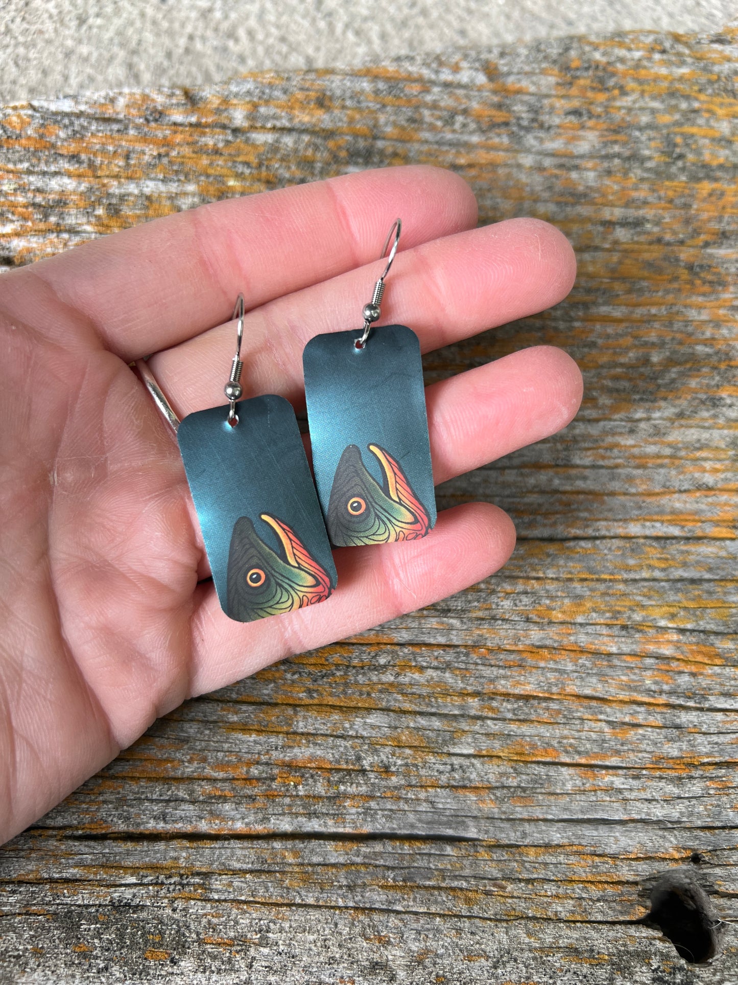 Long Teal Fish Heads